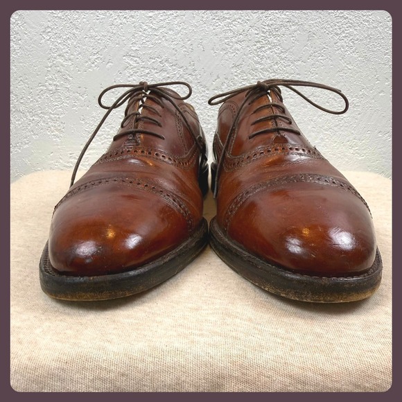 Cole Haan Bragano Other - Cole Haan Briaano Mens Brown Leather Cap Toe Oxford Dress Shoes Made in Italy
